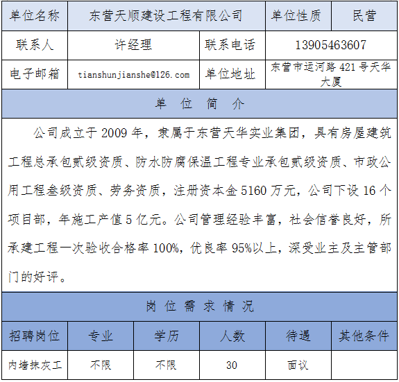 东营西城最新招聘信息总览