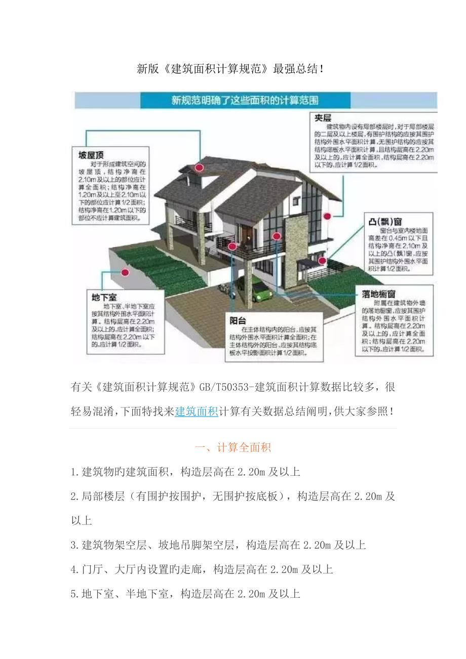 最新建筑面积计算规则标准详解